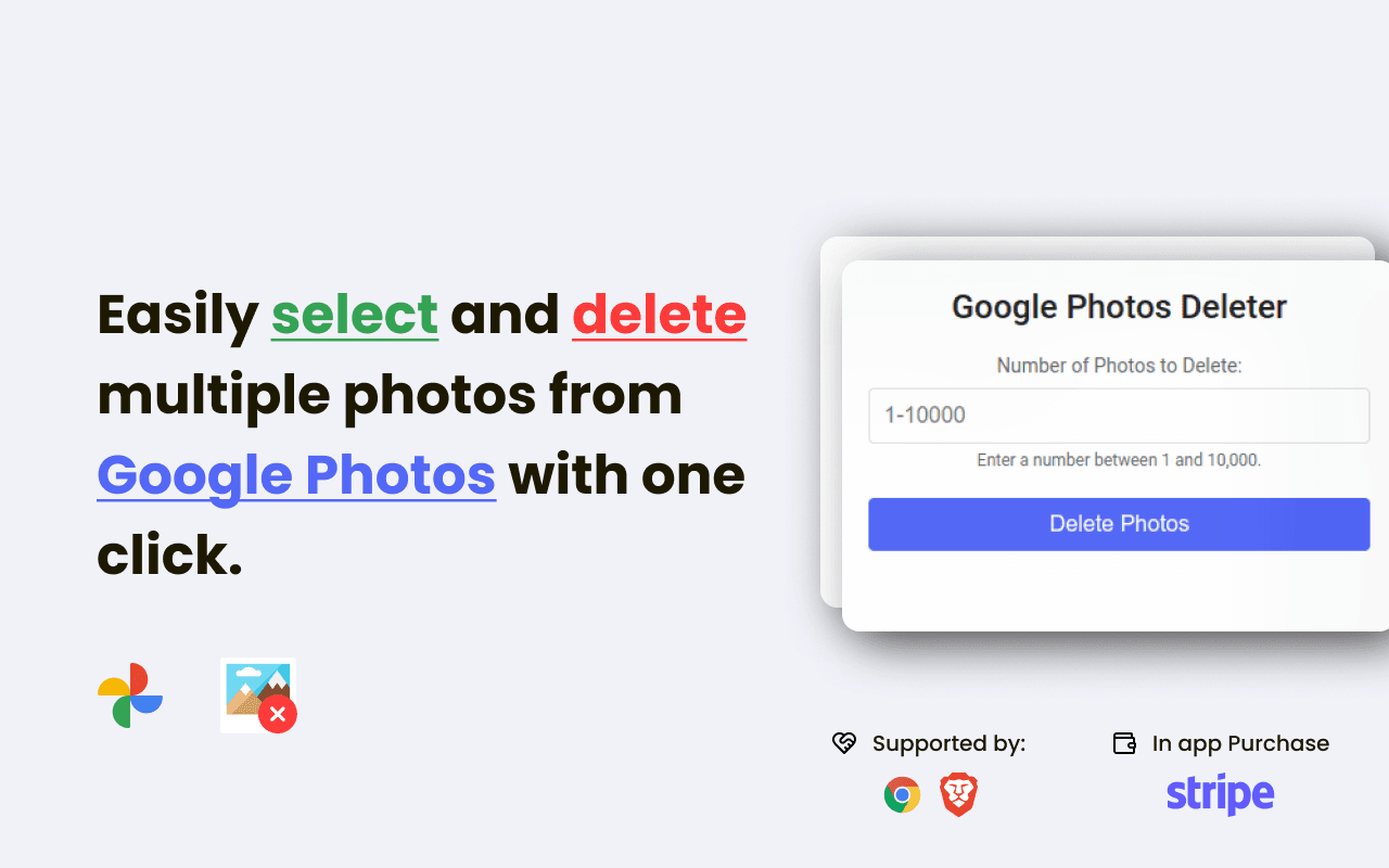 Google Bulk Photos Deleter (Chrome Extension)